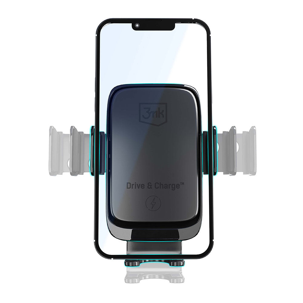 Brezžični avtomobilski polnilec 3MK Drive&Charge, 15W, 1.67A, črn