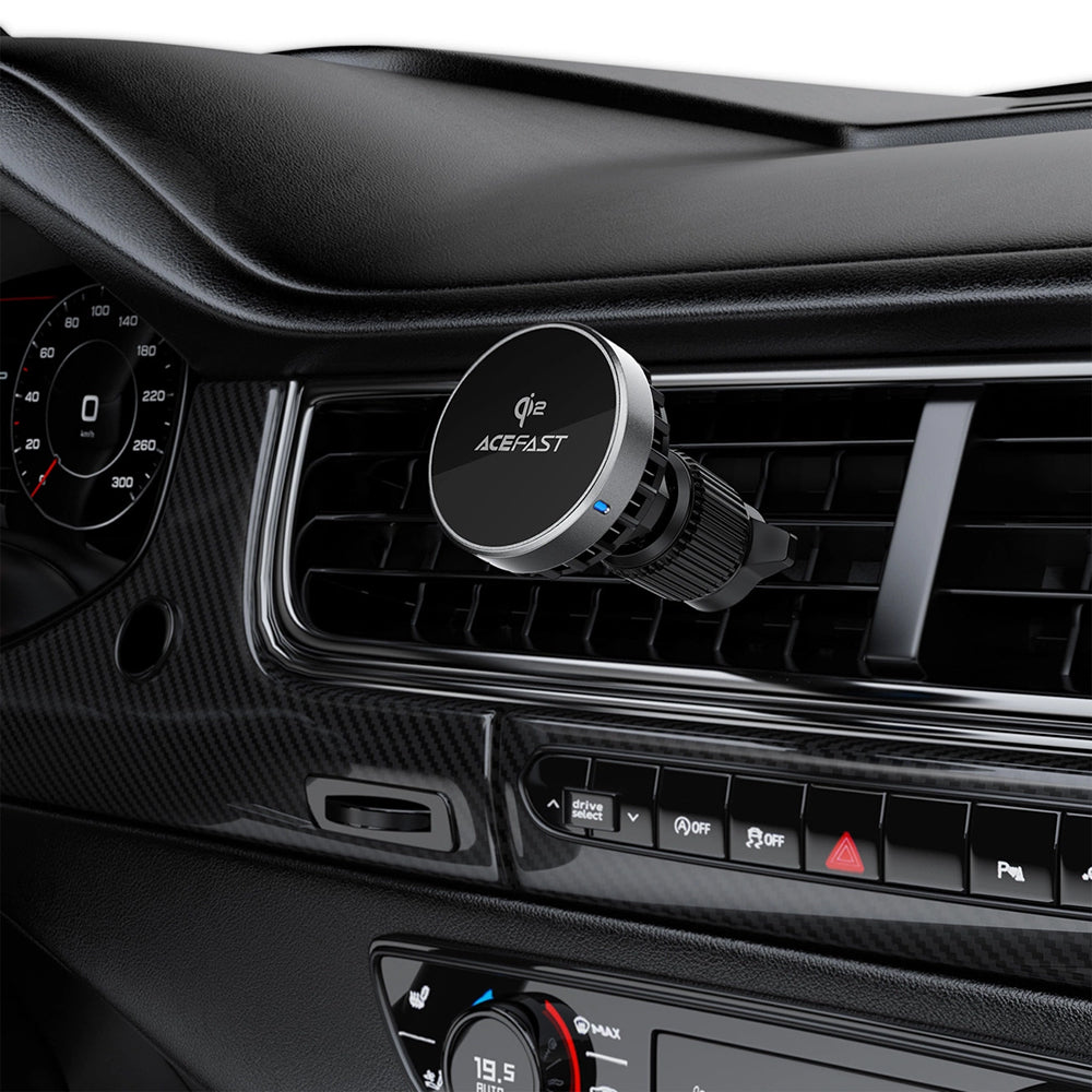 Brezžični avtomobilski polnilec Acefast D40, 15W, 1.67A, Siv