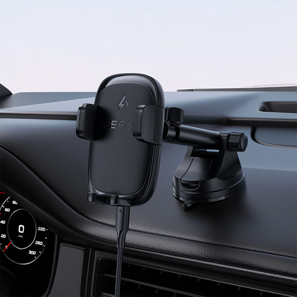 Brezžični avtomobilski polnilec Acefast D49, 15W, 1.67A, črn