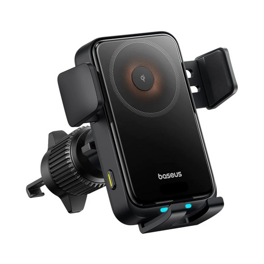 Brezžični avto polnilec Baseus Wisdom Pro Vent, 15W, 1,67A, Črn, Ponovno zapakiran C40381501123-00