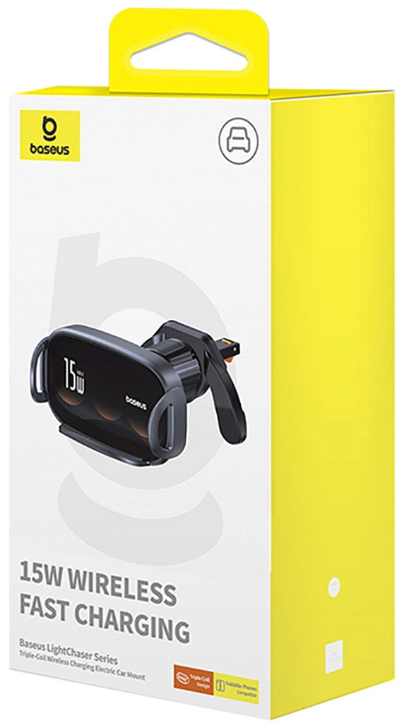 Brezžični avtomobilski polnilec Baseus LightChaser, 15W, 1.67A, Črn C40355901111-00
