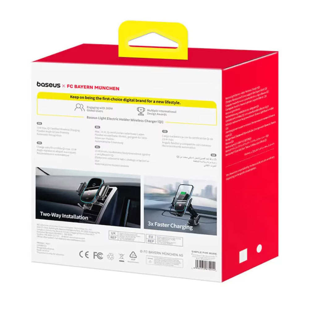 Brezžični avtomobilski polnilec Baseus Light, 15W, 1.67A, Siv C40344000113-Z1