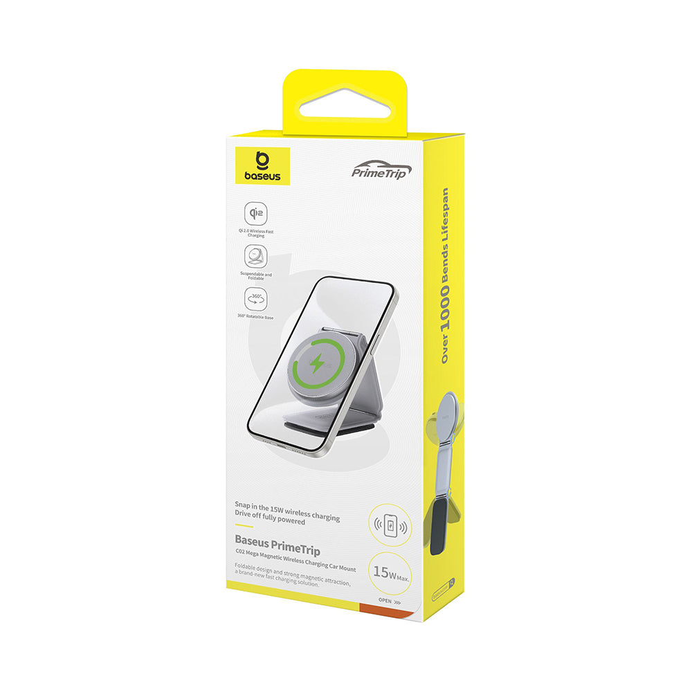 Brezžični avtomobilski polnilec Baseus PrimeTrip C02, 15W, 1.67A, Siv C40169003831-00