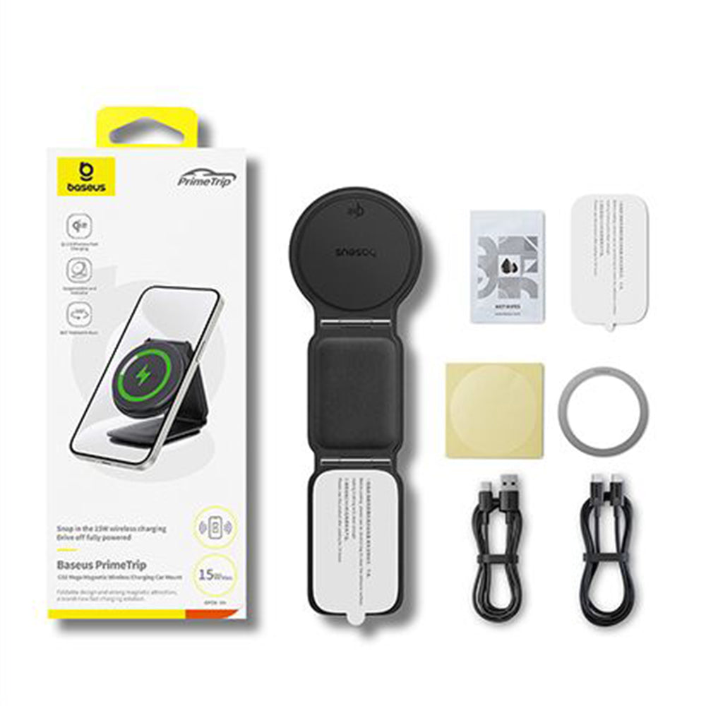 Brezžični avtomobilski polnilec Baseus PrimeTrip C02, 15W, 1.67A, Siv C40169003831-00
