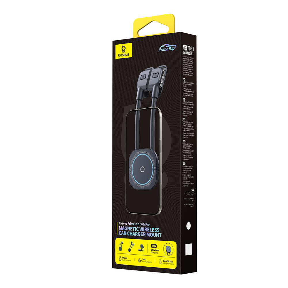 Brezžični avtomobilski polnilec Baseus PrimeTrip C03s Pro, 15W, 1.67A, Črn C0013803