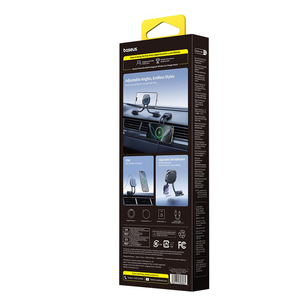 Brezžični avtomobilski polnilec Baseus PrimeTrip C03s Pro, 15W, 1.67A, Črn C0013803