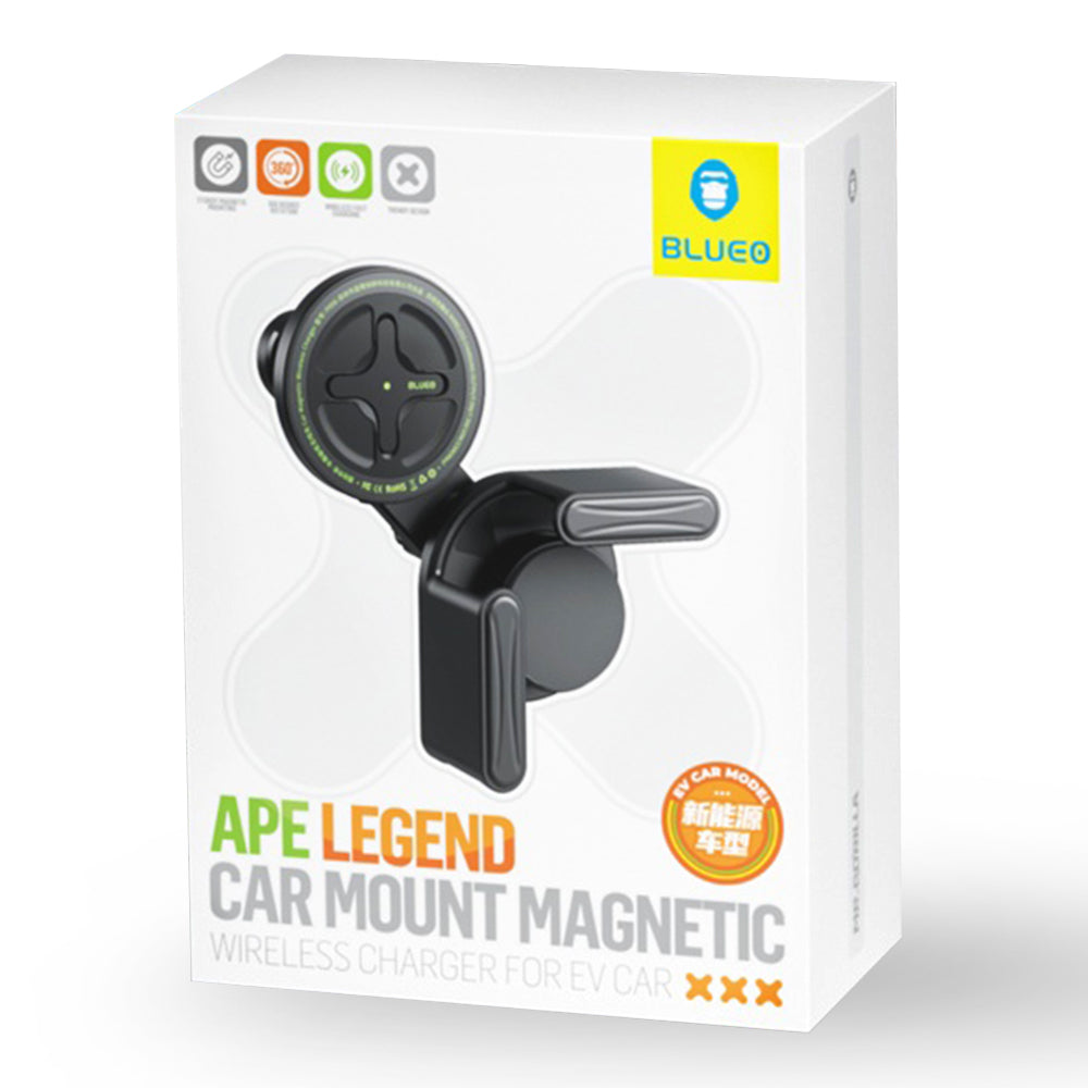 Brezžični avtomobilski polnilec Blueo Ape Legend EV Car, 15W, 1.67A, črn