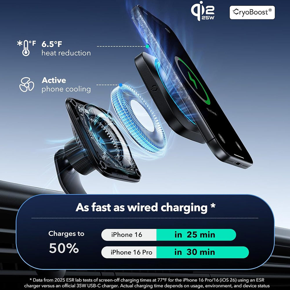 ESR Wireless Car Charger, 25W, Black