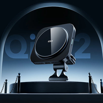 Brezžični avtomobilski polnilec ESR HaloLock Vent, 15W, 1.67A, črn