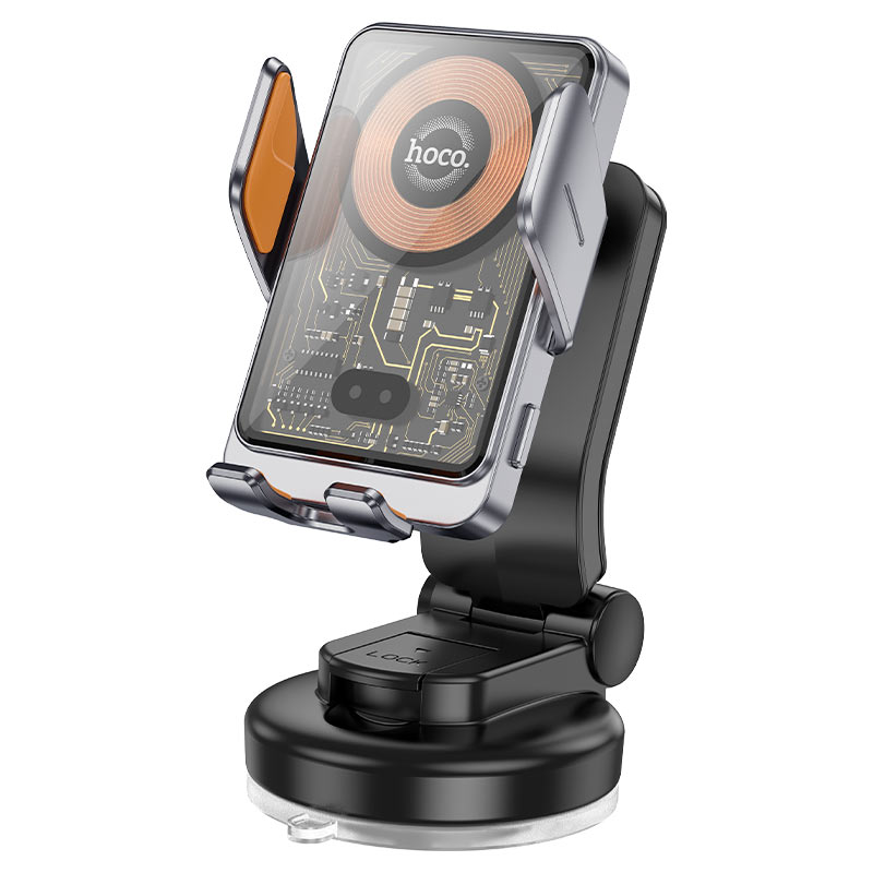 HOCO HW8 Wireless Car Charger, 15W, 1.67A, Black