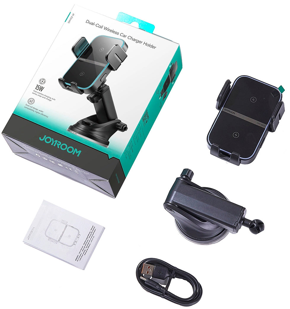 Brezžični avtomobilski polnilec Joyroom JR-ZS246s, 15W, 1.67A, Črn