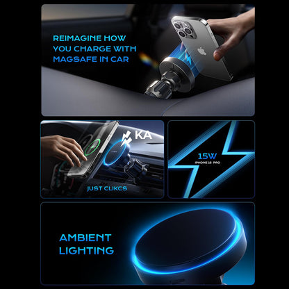 Brezžični avtomobilski polnilec Lisen, 15W, 1.67A, Črn YL0223070007