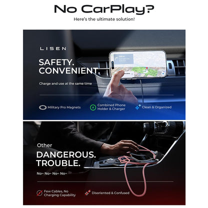 Brezžični avtomobilski polnilec Lisen, 15W, 1.67A, Črn YL0223070007