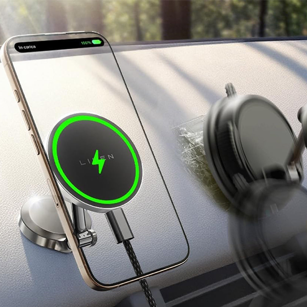 Brezžični avtomobilski polnilec Lisen, 15W, 1.67A, Črn YL0223090006