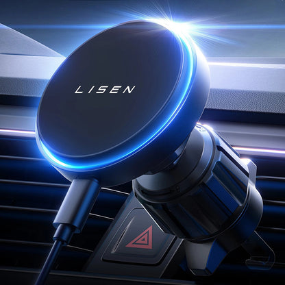 Brezžični avto polnilec Lisen, 15W, 1.67A, črn YL0225070006