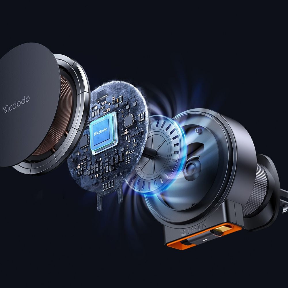 Brezžični avtomobilski polnilec McDodo CH-0090, 15W, 1.67A, črn