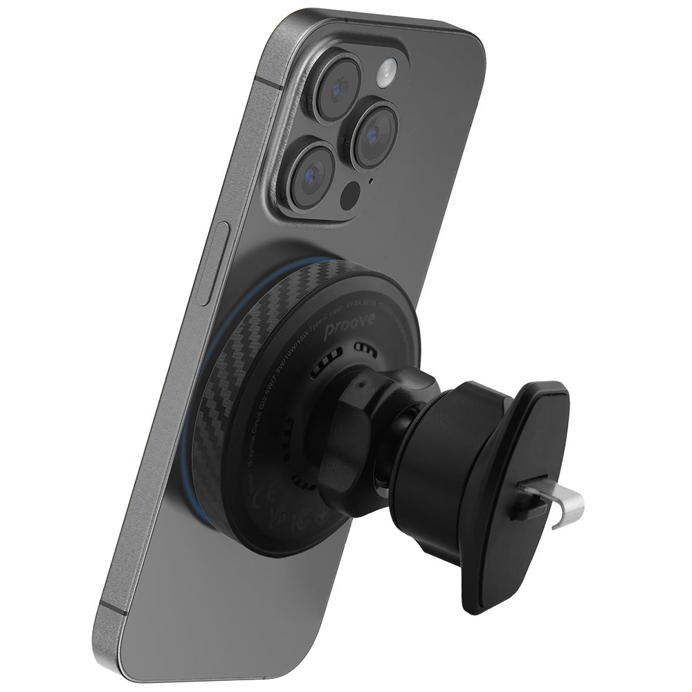 Brezžični avtomobilski polnilec Proove Graphite Circle, 15W, 1.67A, Črn WHGC15010001