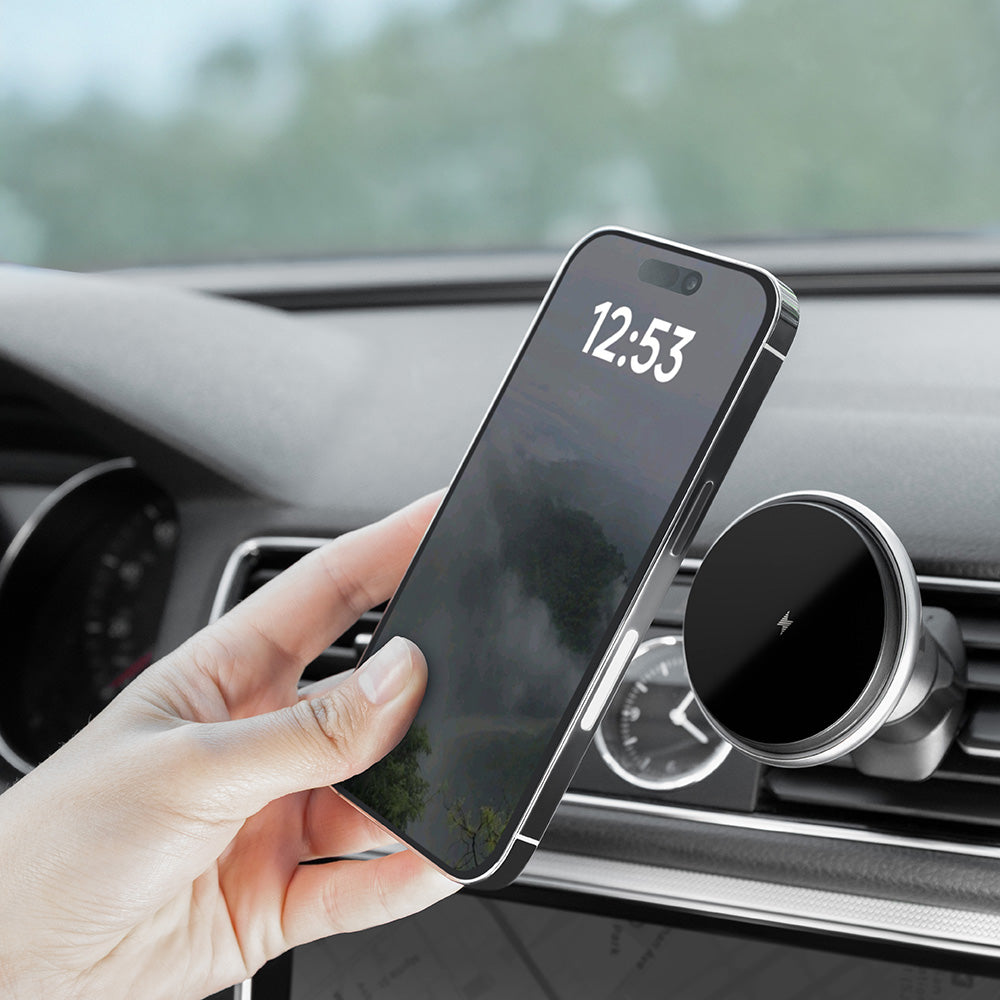 Brezžični avtomobilski polnilec Proove Magic Circle, 15W, 1.67A, Srebrn WHMC15020006