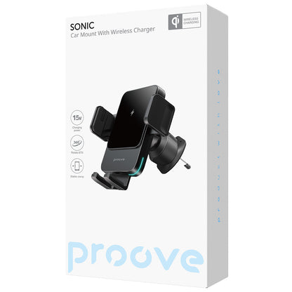 Brezžični avtomobilski polnilec Proove Sonic, 15W, 1.67A, Siv WHSN15002001