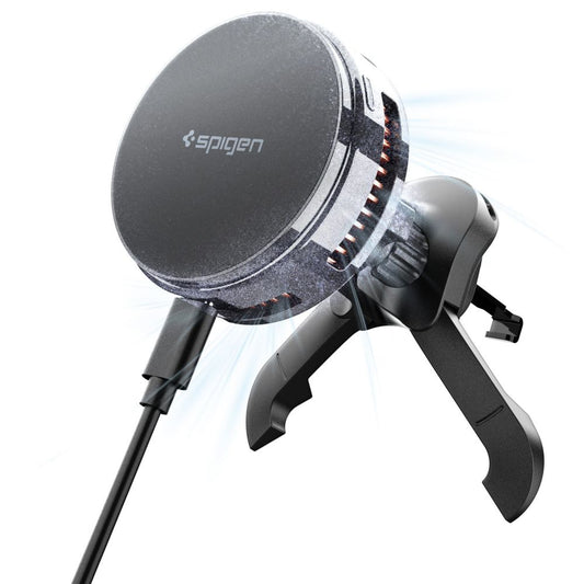 Brezžični avtomobilski polnilec Spigen Essential, 25W, 1.67A, črn