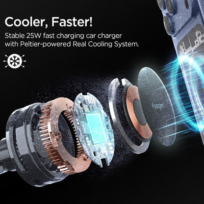 Brezžični avtomobilski polnilec Spigen Essential, 25W, 1.67A, črn