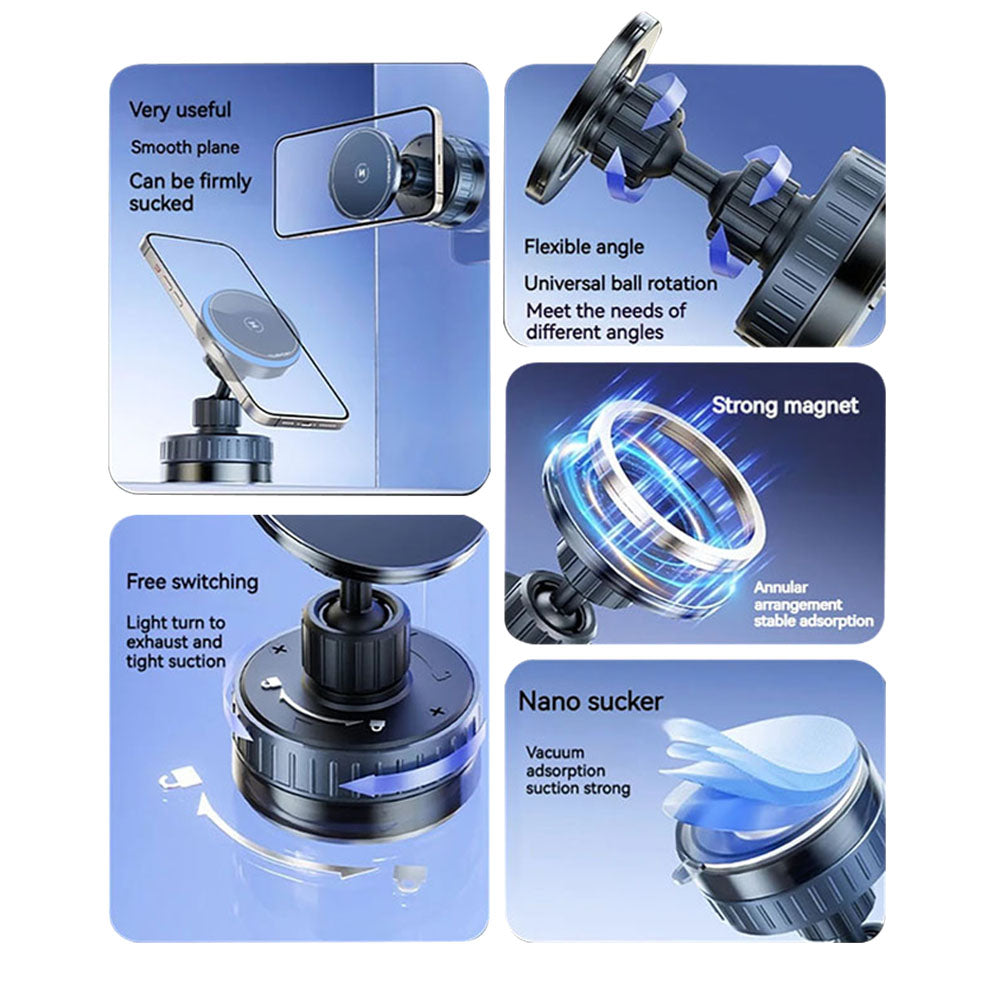 Brezžični avtomobilski polnilec Techsuit HOLD253, 15W, 1.67A, črn