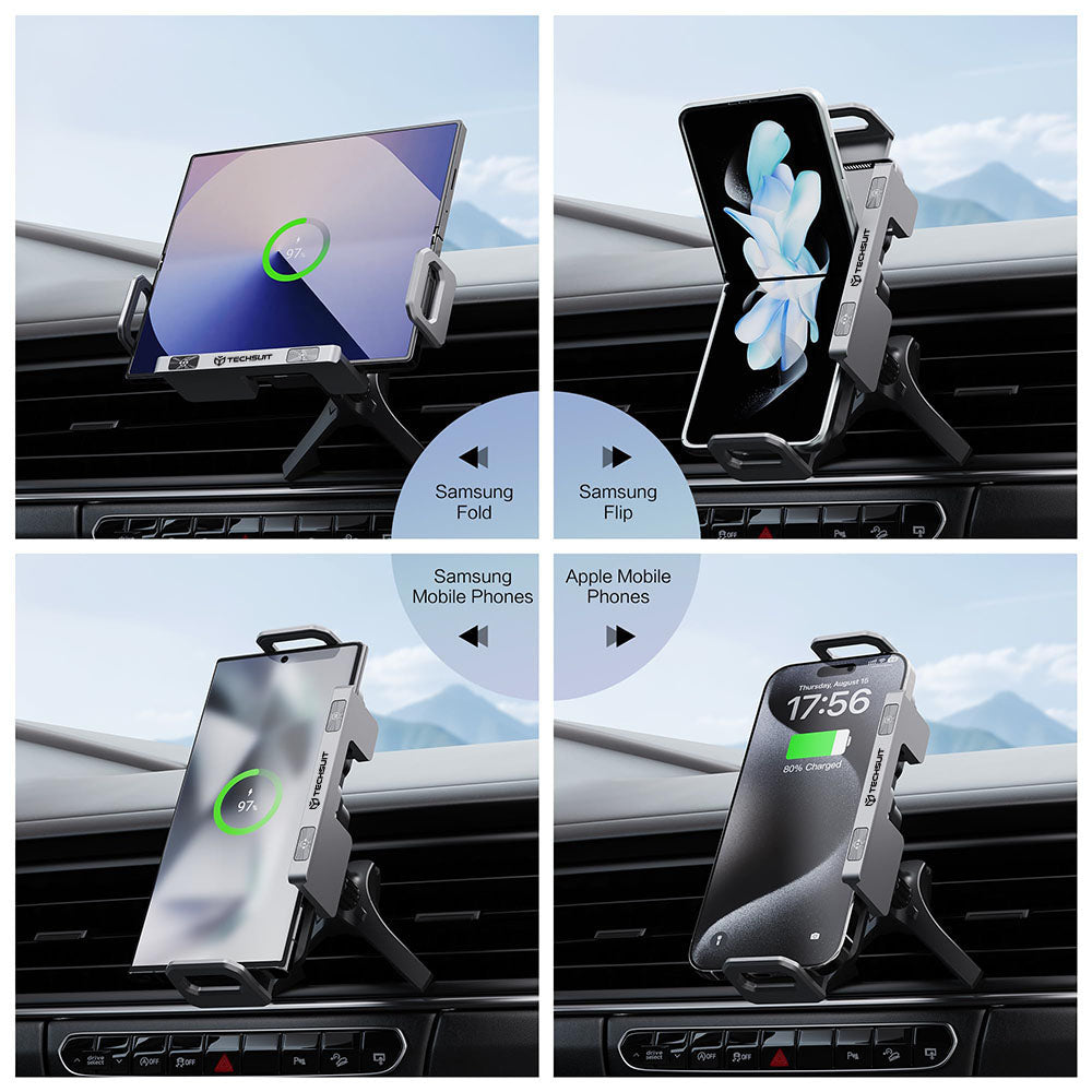 Brezžični avtomobilski polnilec Techsuit SW1 ModoDock, 15W, 1.67A, črn