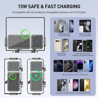 Brezžični avtomobilski polnilec Techsuit SW1 ModoDock, 15W, 1.67A, črn