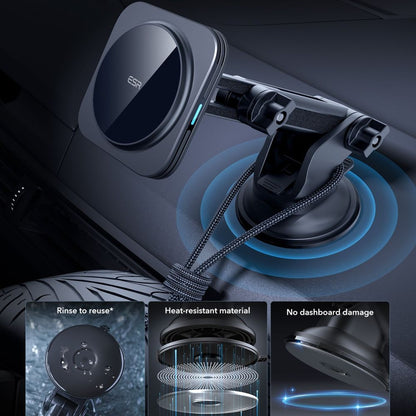 Brezžični avtomobilski polnilec ESR Halolock Dash, 15W, 1.67A, črn