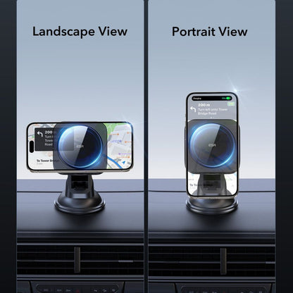 Brezžični avtomobilski polnilec ESR Halolock Dash, 15W, 1.67A, črn