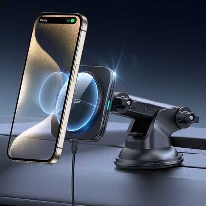 Brezžični avtomobilski polnilec ESR Halolock Dash, 15W, 1.67A, črn