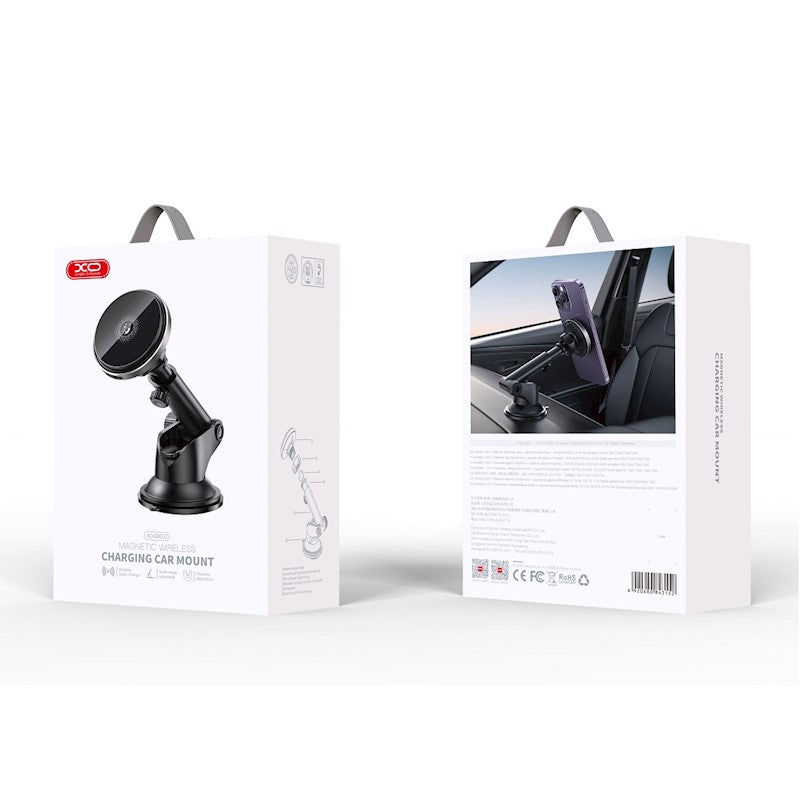 Brezžični avtomobilski polnilnik XO Design CX017, 15 W, 1,67 A, črn 