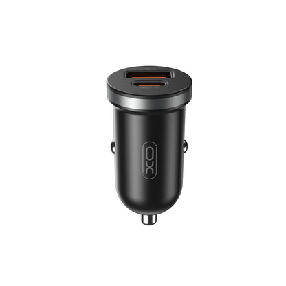 Avtomobilski polnilec XO Design CC56, 30W, 3A, 1 x USB-A - 1 x USB-C, Črn