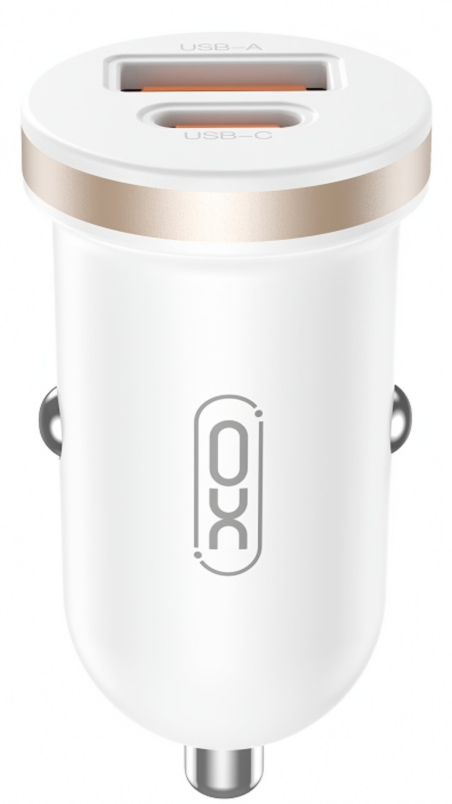 Avtomobilski polnilec XO Design CC56, 30W, 3A, 1 x USB-A - 1 x USB-C, Bel