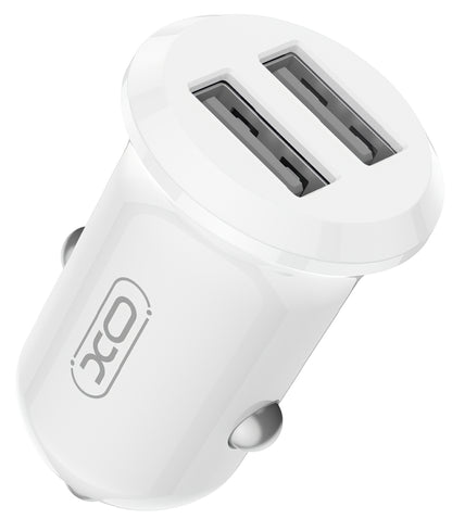Avtomobilski polnilec XO Design CC67, 12W, 2.4A, 2 x USB-A, Bel