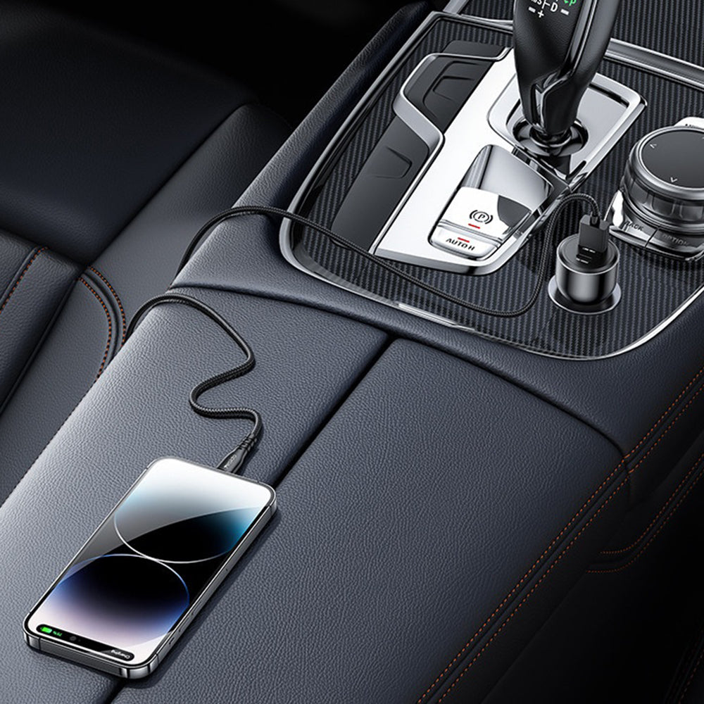 Avtomobilski polnilec Yesido Y65, 100W, 5A, 1 x USB-A - 1 x USB-C, črn