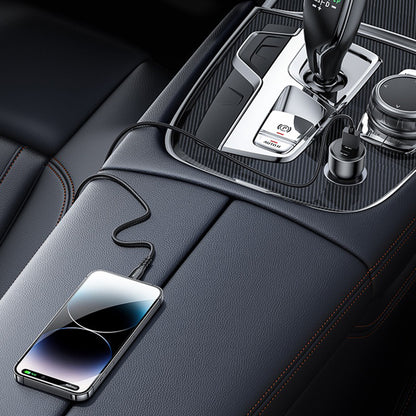 Avtomobilski polnilec Yesido Y65, 100W, 5A, 1 x USB-A - 1 x USB-C, črn