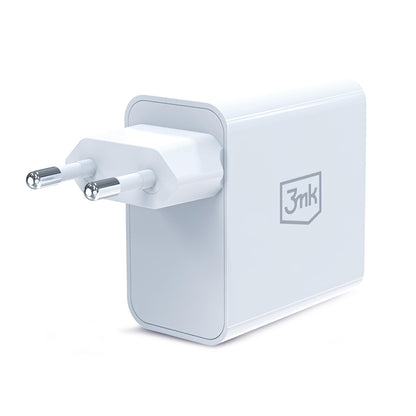 Omrežni polnilec 3MK FlowPower, 45W, 1 x USB-A - 1 x USB-C, bel