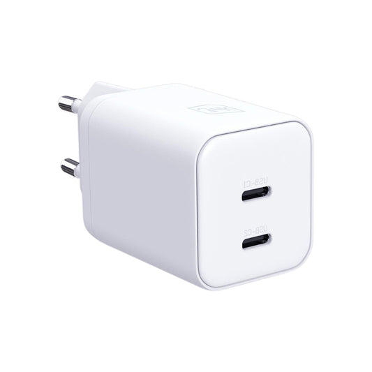Omrežni polnilec 3MK Hyper, 45W, 2 x USB-C, bel
