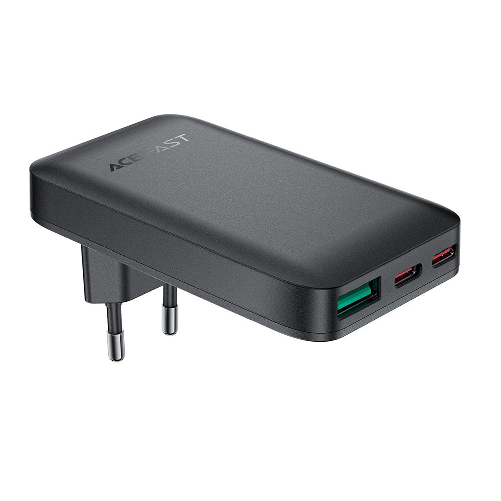 Polnilnik Acefast A100, 65W, 3.25A, 1 x USB-A - 2 x USB-C, črn