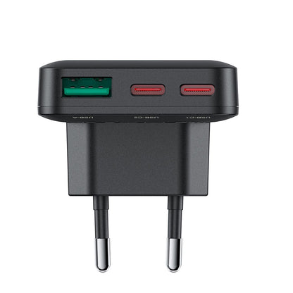 Polnilnik Acefast A100, 65W, 3.25A, 1 x USB-A - 2 x USB-C, črn