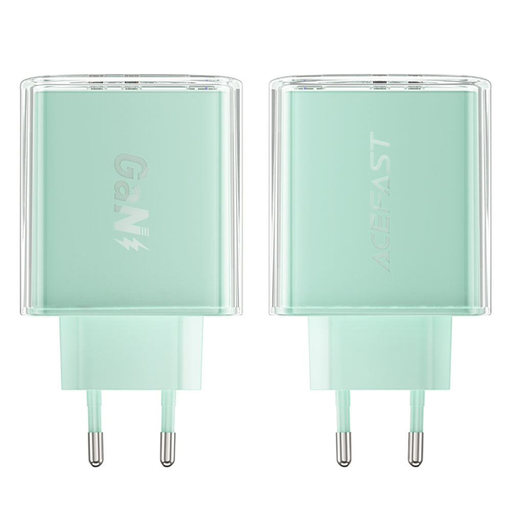 Acefast A45 Exploration Network Charger, 65W, 3.25A, 1 x USB-A - 2 x USB-C, Green