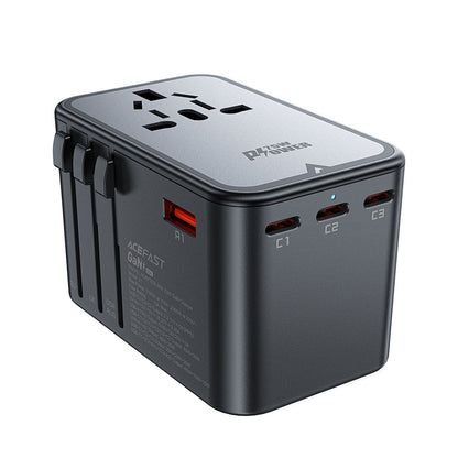 Acefast Travel Z1 Network Charger, 75W, 3.35A, 2 x USB-A - 3 x USB-C, Black