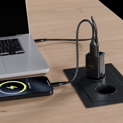 Polnilnik Allity omrežje. ATC-01-30WAC Mini, 30W, 3A, 1 x USB-A - 1 x USB-C, Črn