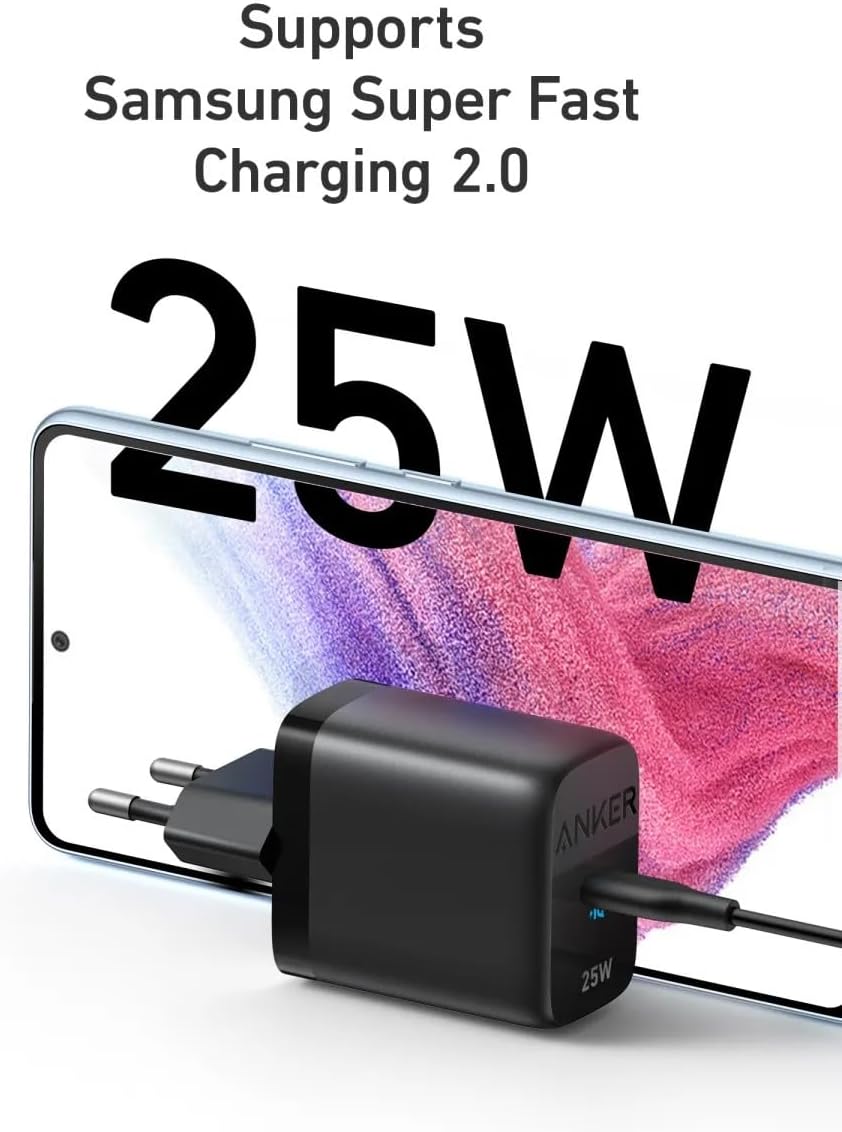 Anker 312 Ace Wall Charger, 25W, 1 x USB-C, Black A2642G11