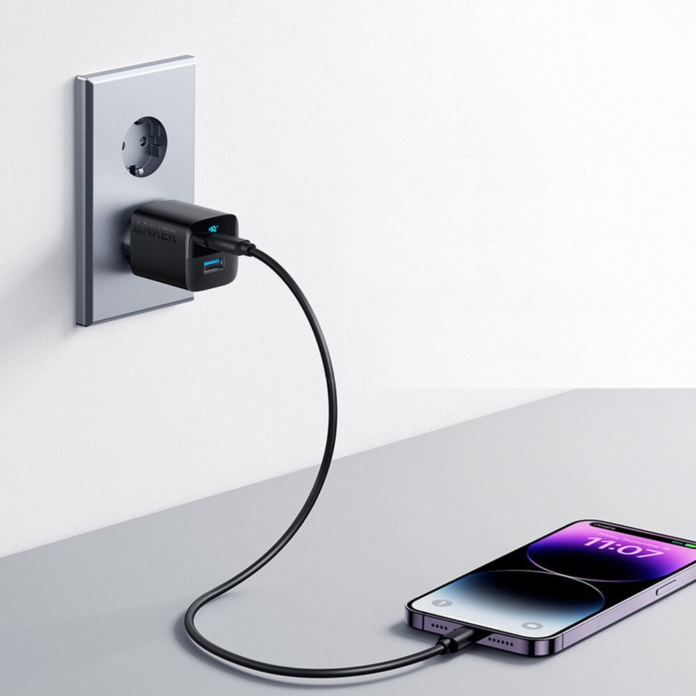 Anker 323 omrežni polnilnik, 33 W, 3A, 1 x USB-A - 1 x USB-C, črn A2331G11 