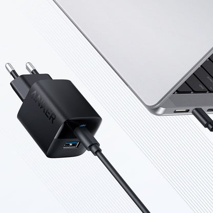 Anker 323 omrežni polnilnik, 33 W, 3A, 1 x USB-A - 1 x USB-C, črn A2331G11 