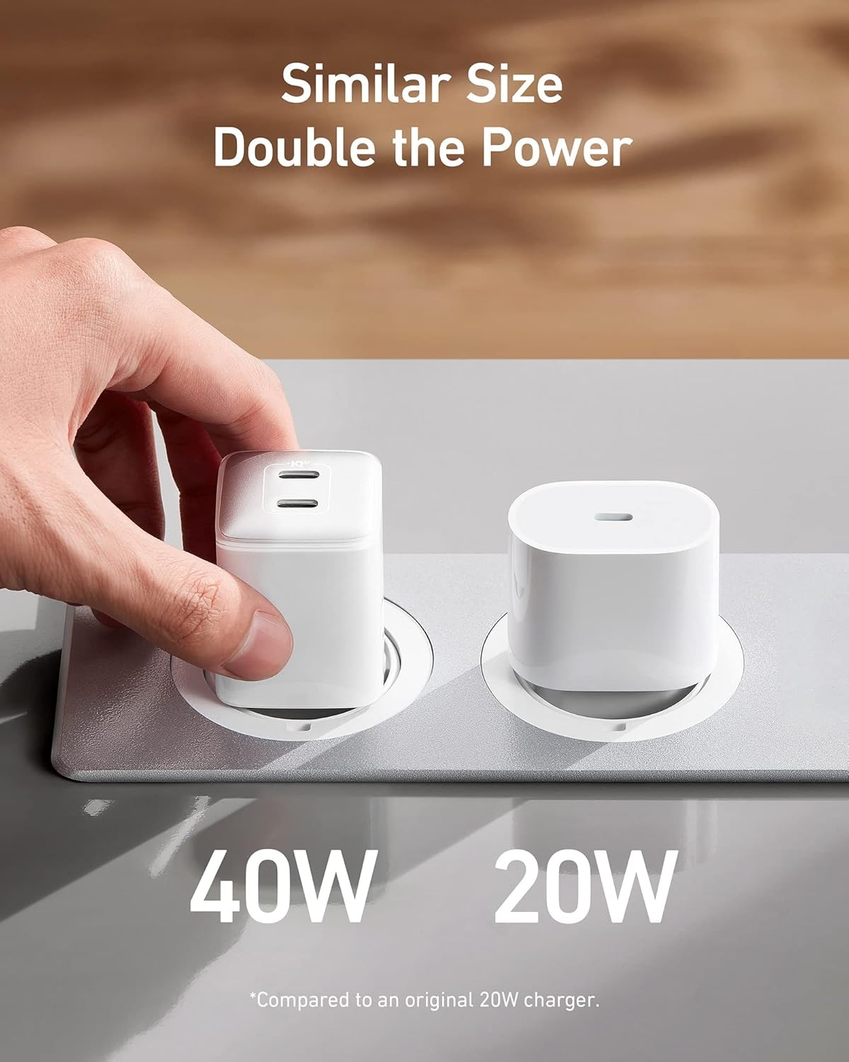 Anker 521 Nano Pro omrežni polnilnik, 40 W, 3A, 2 x USB-C, bel A2038G21 
