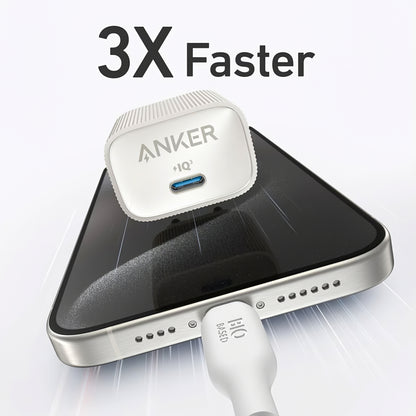 Mrežni polnilnik Anker 511 Nano 4, 30 W, 3A, 1 x USB-C, bel A2337G21 