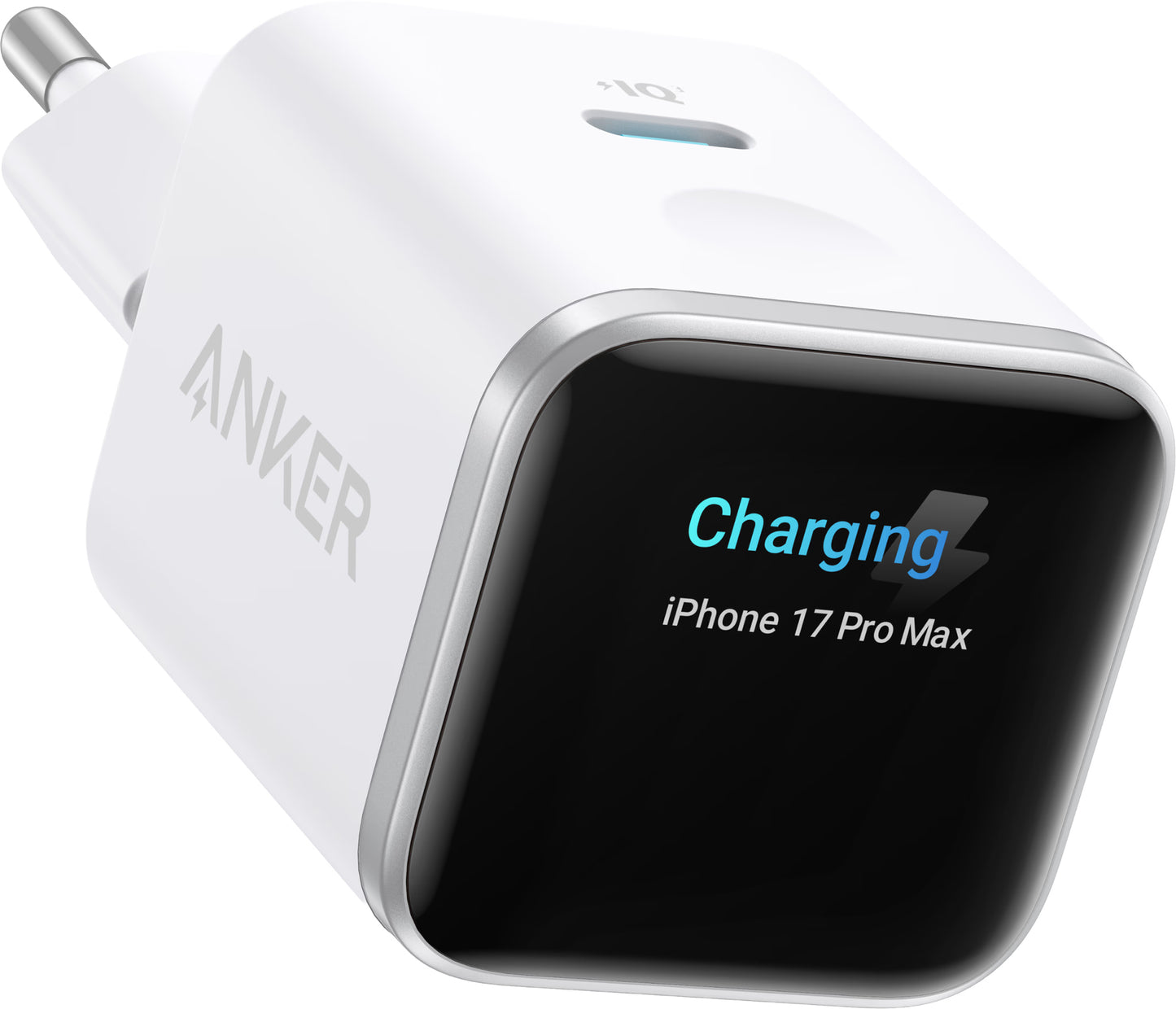 Omrežni polnilec Anker Nano Display, 45W, 3A, 1 x USB-C, Bel A121DG21